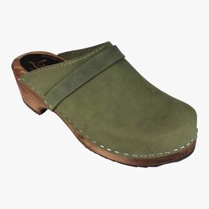 Lotta From Stockholm Olive Green Mules